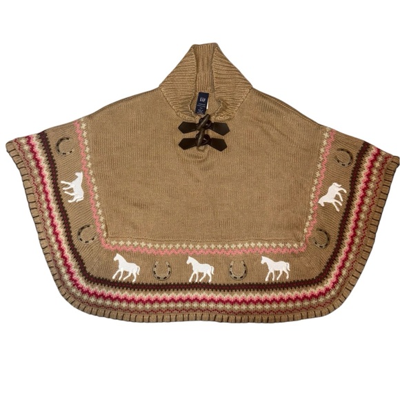 Baby Gap Equestrian Embroidered Knit Poncho Size 18-24 Months - Picture 1 of 2